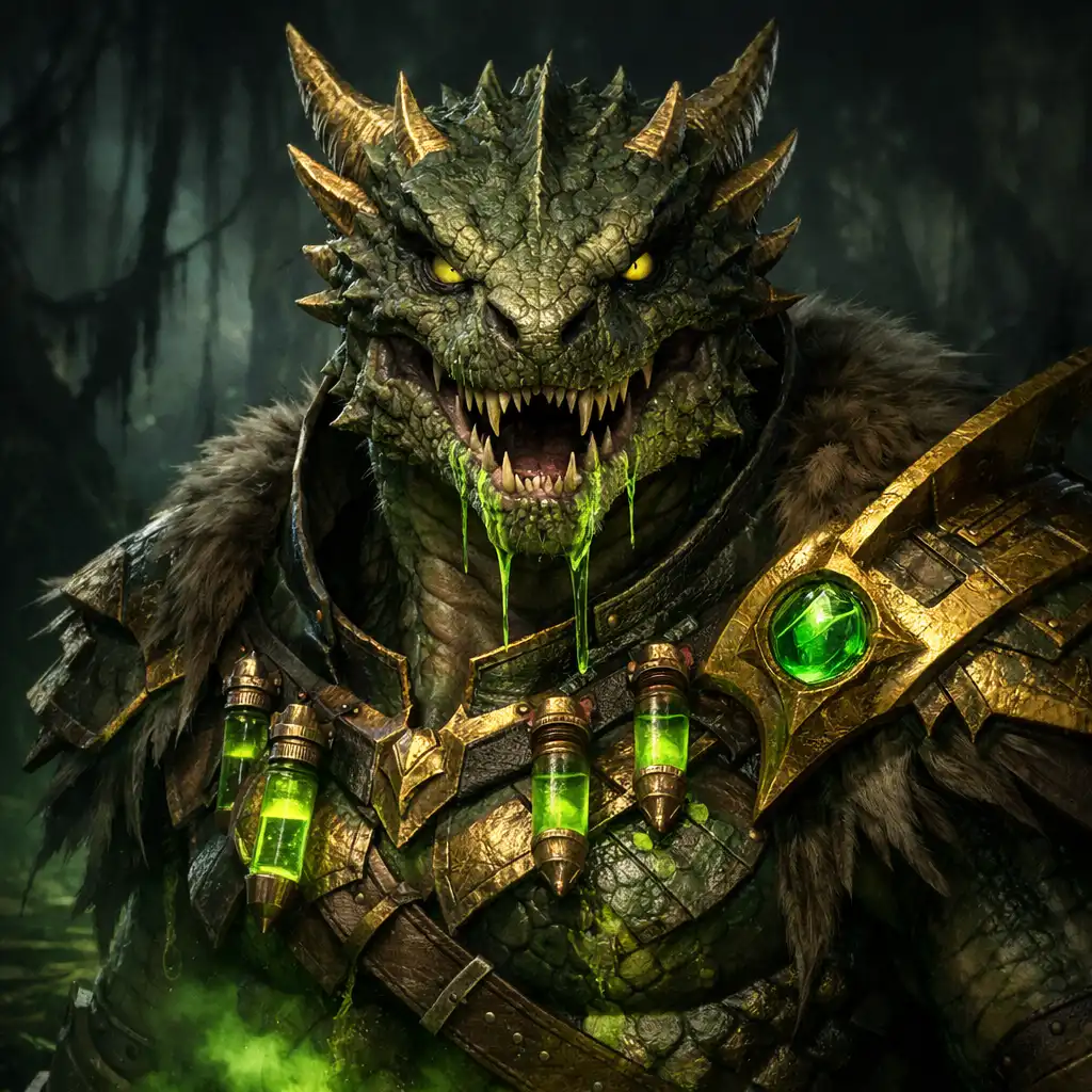 Draco, legendární šampion z frakce Lizardmen